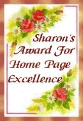 Sharon's award for home page excellence